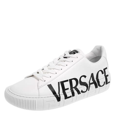 versace collection lace up sneaker|Versace greca sneakers.